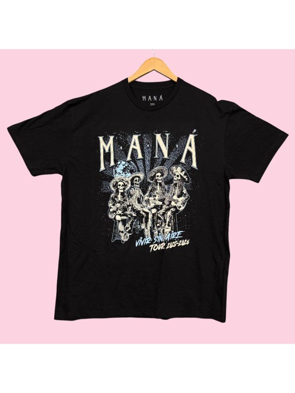 Mana Vivir Sin Aire Tour Dates Rock Band Tee 2XL